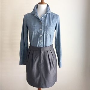 Banana Republic pleated skirt | charcoal | Sz 0